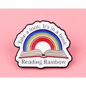 READING RAINBOW Book Enamel Backpack Lapel Pin NEW